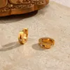 Delicati orecchini con zirconi ipoallergenici per donna Orecchini a cerchio spessi in acciaio inossidabile placcato oro 18 carati