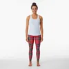 Calças ativas Red Tartan Fabric Design Leggings Roupas Fitness Exercício para mulheres esportivas