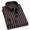 Men's Dress Shirts Luxury Men Striped Long Sleeve Formal Business Clothes Big Size Non-iron Casual Slim Fit Social Blouse Male