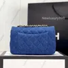 10a Luxury Designer Bag Fashion Crossbody Bag Mini 20cm denim Blue Purse Quilted Handbag Chain Shoulder Bag med original presentförpackning