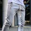 Mężczyzn Jogger Pants Fitness kulturystyka Siłownia Długie spodnie dresowe Kontrast kolory elastyczne talia sznurka oddychająca jesienne spodnie 240123