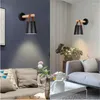Wall Lamp Nordic LED Wooden Modern Light Iron Macaron Rotatable Bedside Lighting For Bedroom Study Living Room Illumination