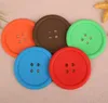 Table Mats Creative Household Tableware Placemat Round Soft Rubber Lovely Button Shape Silicone Coasters Cup Mat LX1001