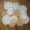 lot de 12 par design 1 PCS Nice Happy flower Crochet motif napperons ronds - Diamètre 6 -7 -8 -9 fait main tab2566