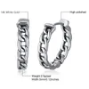 Boucles d'oreilles créoles au Design tressé, boucles d'oreilles Huggie Hoops en or blanc 14K, petites boucles d'oreilles créoles de couleur argent pour hommes, bijoux