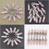 Charms Natural Stone Rose Quartz Quexagon Column 기둥 기둥 기둥 매력 펜던트 DIY 여성 보석류 액세서리 새로운 디자인 목걸이 드롭 DHCUY