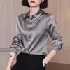 Роскошные женские рубашки брендового качества, элегантные офисные рубашки на пуговицах с длинными рукавами Momi, шелковые креп-атласные блузки, деловой женский топ 240125