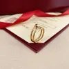 Hochwertiger, luxuriöser, berühmter Markendesigner-Schmuck-Love-Nagel-Ring mit Diamanten, Zirkonen, 18 Karat vergoldeter Edelstahlring