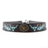 Belts Embroidery Ox Head Decorative Hat Band For Adult Teens Belt Rock Straw Weaving Cowboy