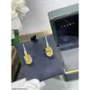 Boucles d'oreilles en diamant carré jaune et blanc pour femmes, style de styliste, personnalité de la mode, luxe léger, boucles d'oreilles Graef de haute qualité, nouvelle collection 2024