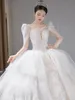 2024 Vestidos de noiva de cristal luxuosos vestido de noiva Wed vestido de noiva Pérolas de pérolas de pérolas de laca vestidos de laca