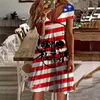 Party Dresses July 4th Independent Day Fashion Dress Short -sleeved Street Clothing Casual Large -sized Clothes Y2k Women's