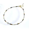 Caviglieri Lii Ji Labradorite Black Tiger's Eye Clear Quartz con bracciale a austriaca scintillante di cristallo in perline