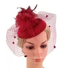 Hårklipp Tea Party fascinator fjäder derby hatt kvinnor pannband