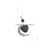 Colliers pendentifs Coeur Lava Rock Perle Volcan Collier Aromathérapie Huile Essentielle Diffuseur Colliers Pendentif Noir Chaîne En Acier Inoxydable Je Dhbvh