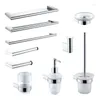 Badtillbehör Set Paper Holder Robe Hook Thandduk Ring Rack Shelf Soap Dispenser Tumbler Cup badrumstillbehör Chrome