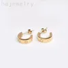 Loop plated gold earrings luxury jewelry woman stud earring fashion accessories fine diamonds ohrringe boho retro plated silver gold designer earings zb015