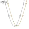 IOGOU 925 Sterling Silver Choker 2.5mm/4mm D Color Bezel Round 14k Gold Plated Necklace Women Certified Jewelry Gifts 240118