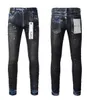 Purple Fashion Luxury Jeans Mens High Street Blue Ripped Casual Slim Simple Wash blekna för att göra gamla allt hiphop