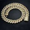 20 mm 18k złota platowane CZ Hip Hop Mens Masowe biżuteria Naszyjniki Miami Cuban Link Chains