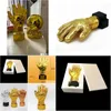 Dekoratif nesneler figürinler dekoratif nesneler figürinler 26cm altın futbol kaleci eldivenleri kupa reçine el sanatları altın kaplama soc dhbkg