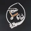 Moda selvagem exagerado luxuoso colar leopardo mordendo bola cheia de diamantes pulseira casal anel presente aniversário designer conjuntos de jóias pkc0098