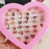 Cluster Rings Star Heart Kids Cute Cartoon Kawaii Korean Boys Girls Alloy Finger Ring Child Jewelry Gift Adjustable