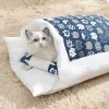Matten Katzennest Winter warmer Katze Schlafsack Vollständiges Kätzchen Haus Deep Sleep Cat Quilt Japanische Stil Quilt Hundehaus