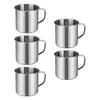 Muggar 5 st Office Cup Water for Children Mug Espresso Cups Barn Mjölk rostfritt stål var resistenta