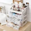 Makeup Organizer med 3 lådor kosmetiska displayfodral förvaringslåda sovrum badrum 240125