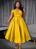 Plus Size 4XL A Line Dresses Retro Prom Fit and Flare Off Shoulder Robes Backless Ankle Length Gold Wedding Party Evening Gown 240124