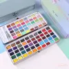 Leveranser Professional 50/72/90/100 Färger Solid Watercolor Paints Set Artist Water Coloring Paint för att rita konstfärg Art Supplies