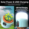 Outdoor Solar LED-kampeerverlichting USB oplaadbare tent Draagbare lantaarns Noodverlichting voor vissen Barbecue Campingverlichting