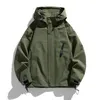 Black Camping Jacket Men Windbreak Coat Plus Size 8XL Fashion Casual Waterproof Male Solid Color Outerwear Big 240122
