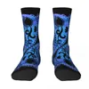 Мужские носки акварельные синие украшения из кешью узор пейсли геометрические линии растений унисекс зима хип-хоп Happy
