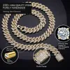 مجوهرات بالجملة العصرية بالجملة مخصصة 18K الذهب المطلي بالنحاس AAAAA CZ Iced Out Miami Cuban Link Stain Necklace for Men Women