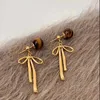 Hoop kolczyki złota kolorowe brzęczenie dla kobiet moda urocza biżuteria do uszu akcesoria do ucha brązowe tygrys stadninowy