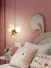 Pendant Lamps Cartoon Color Bee Lights Children's Room Bedroom Bedside Decoration Long Line Dining Fixtures