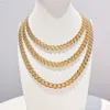 8.5mm Fashion Pure 18k Gold Chain Halsband Kvinnor Män damer Bridal Engagement Wedding Jewelry