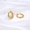 Stud Earrings Elegant Tarnish Free Chunky Hoop With Small Dainty Pearl Stainless Steel Gold Plated For Women