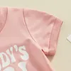 Set di abbigliamento Pantaloncini per bambina Set Camicia a maniche corte per mamma e papà Abiti estivi per bambini Abbigliamento per neonati