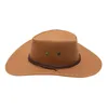 Berretti Cappello da cowboy alla moda Cappello da sole a tesa larga Berretto da viaggio Adulto Casual Solido Estate a forma occidentale Decor Grassland Country Sombrero