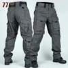 Pantalon cargo tactique hommes multi-poches pantalon militaire résistant à l'usure entraînement en plein air randonnée pêche pantalon décontracté ample mâle 240126