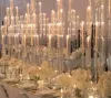 Candélabres en cristal acrylique, centres de table de mariage, bougeoir transparent, décoration de cérémonie de mariage, événement, fête, ZZ, 4 pièces