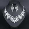 Kettingen Dubai bruiloft sieraden sets strass crystal statement bruids ketting oorbellen sets