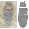 Filtar 2 st född baby mjuk filt swaddling sängkläder set swaddle crib säng