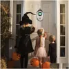 Andra festliga partier Halloween One Eyed Doorbell Haunted Decoration Horror Props Glowing Hanging Piece Door Eyeball Bell Dro DHV2H
