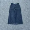 Джинсы Y2K Уличная одежда Большие карманы Брюки большого размера Хип-хоп Мешковатые джинсы с буквенным принтом Мужчины Женщины Harajuku Широкие брюки с высокой талией 240124
