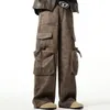 Autumn And Winter Casual Cargo Pants Men Vintage Loose Straight Pantalones Harajuku Brown Sweatpants Y2k Joggers Streetwear 240122