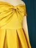 Plus Size 4XL A Line Dresses Retro Prom Fit and Flare Off Shoulder Robes Backless Ankle Length Gold Wedding Party Evening Gown 240126